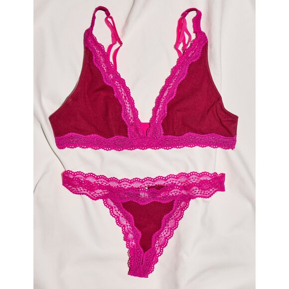 🆕 FREE PEOPLE Oh My Darling Low Rise Thong / Raspberry - Picture 8 of 9